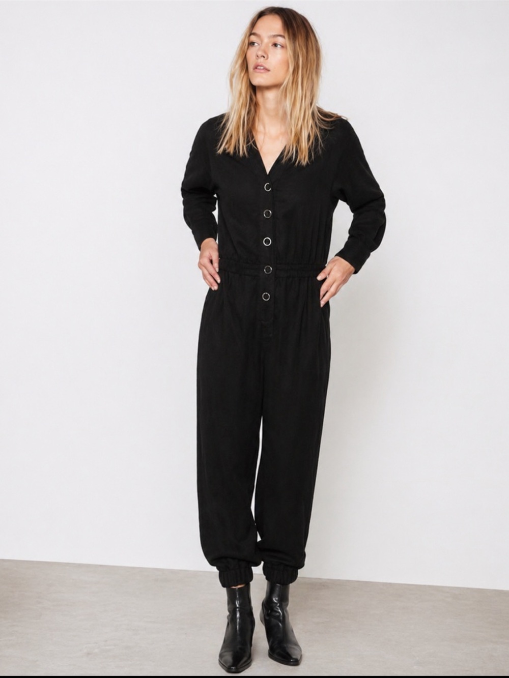 ZARA Tencel Premium Black Jumpsuit